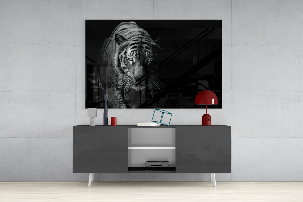Tiger panel catching low light to reveal its tactile pattern