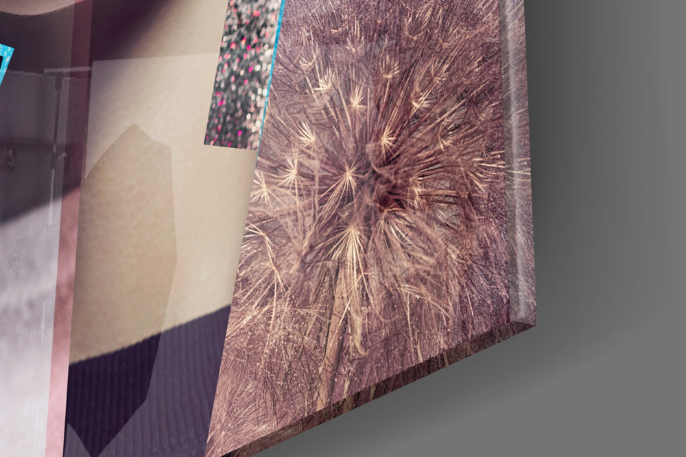 Abstract Woman Portrait artwork anchoring a wall with bold editorial palette