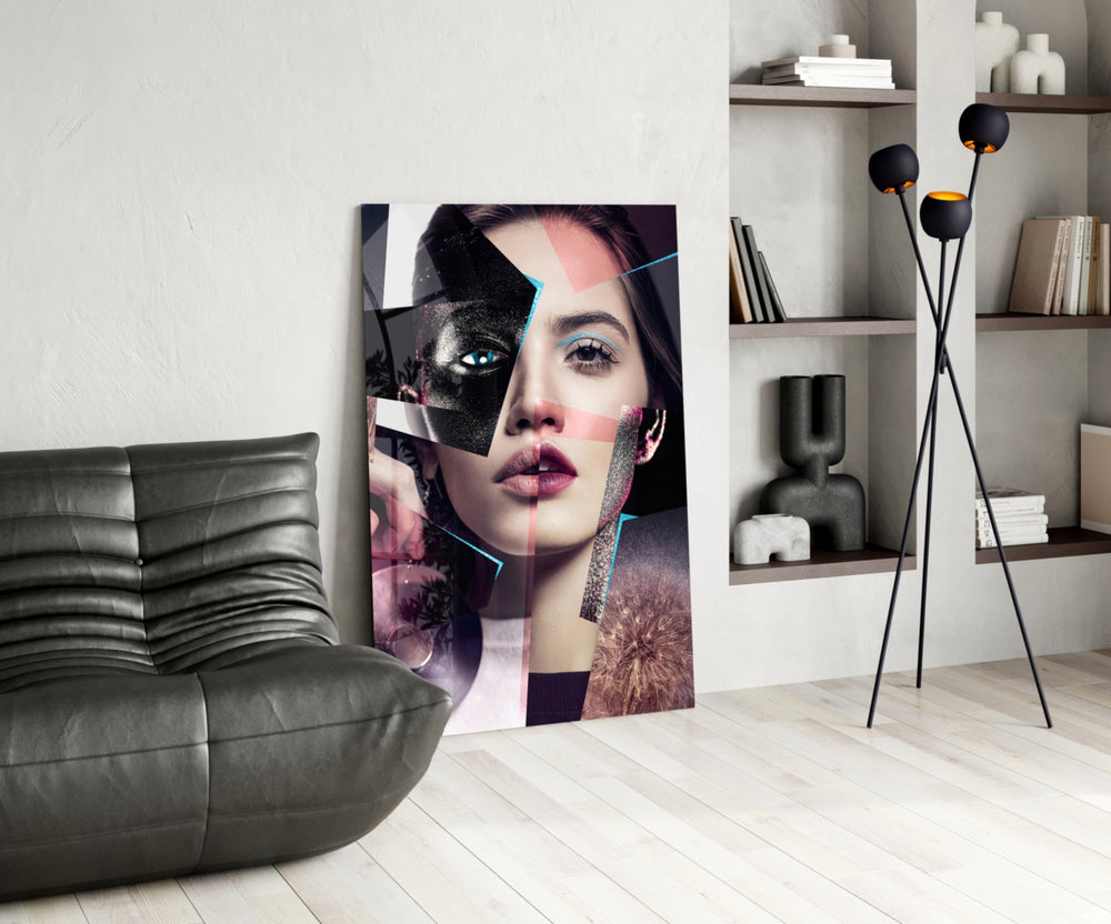 Abstract Woman Portrait panel adding fashion mood to a girl's room