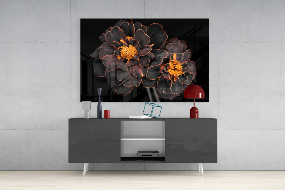 Brown Flower panel catching gallery light to reveal its tactile crinkle