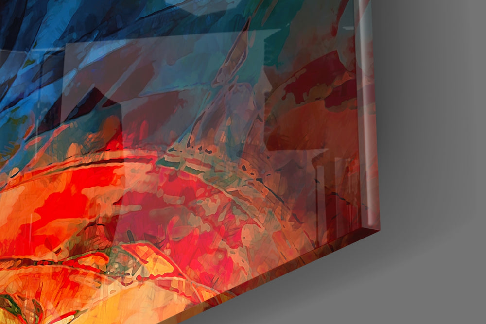 Fractal Flower artwork anchoring a wall with bold gestural palette