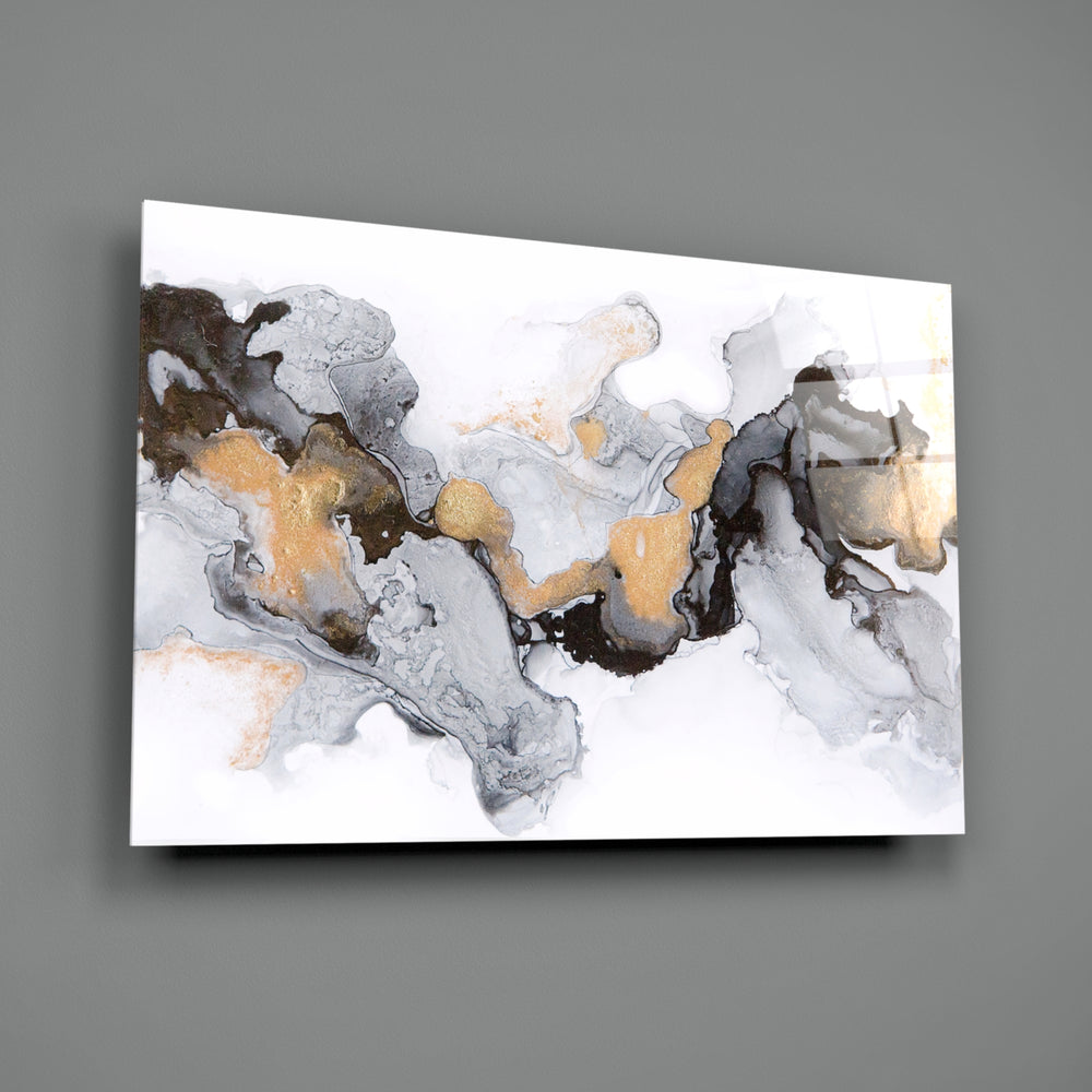 Silver-copper panel bringing luxe calm to a contemporary living space
