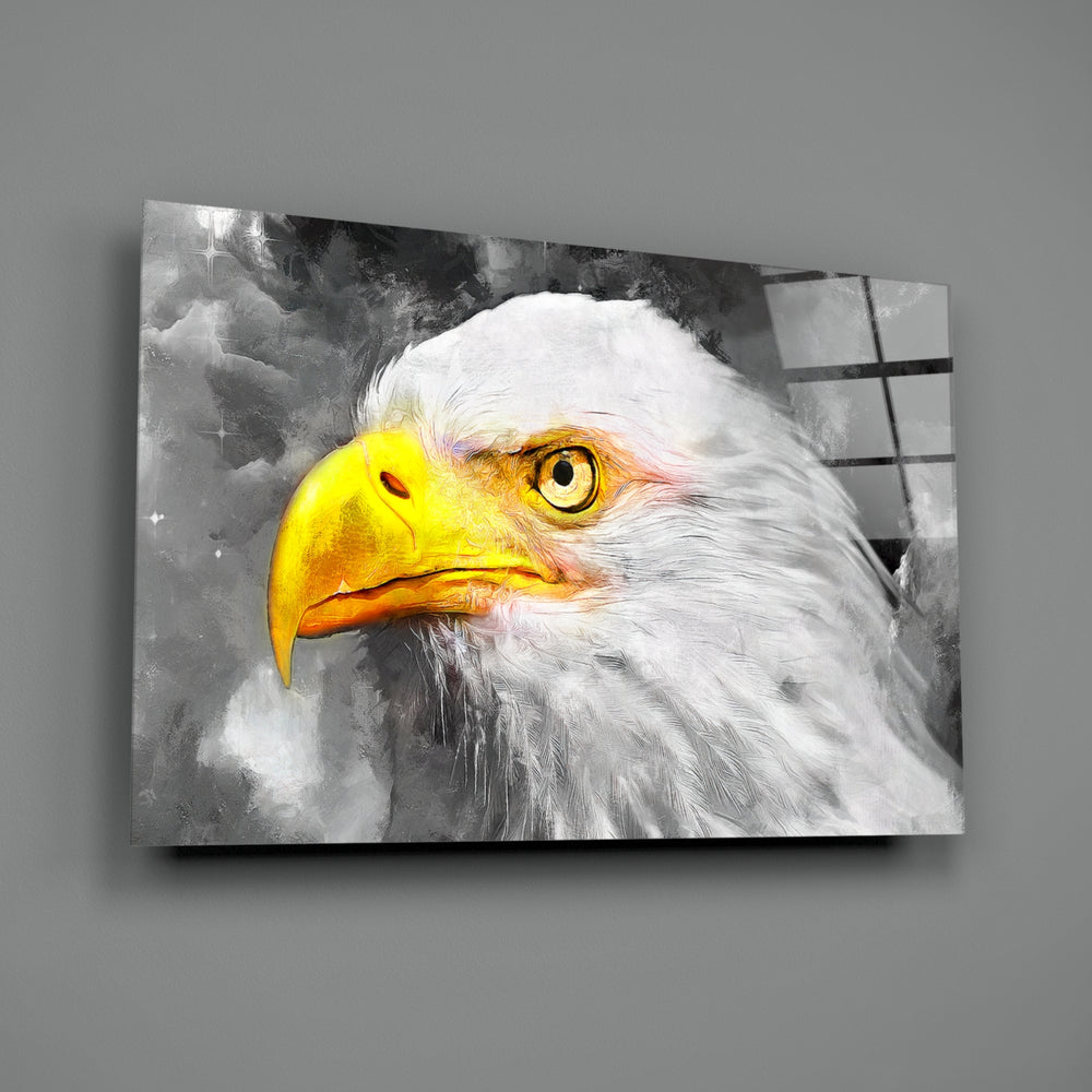 Eagle-portrait panel bringing leadership drama to a contemporary living space