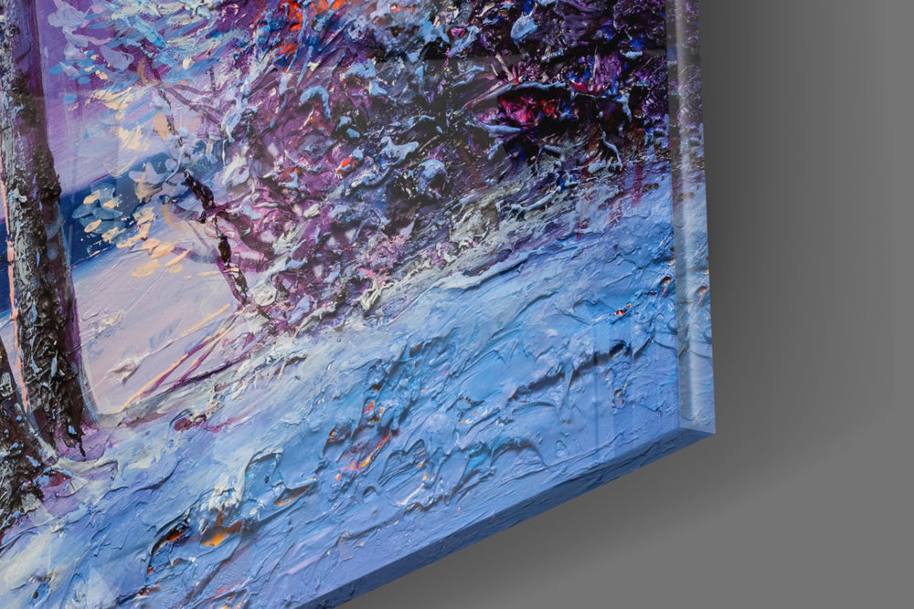Winter's Day artwork anchoring a wall with calm seasonal palette
