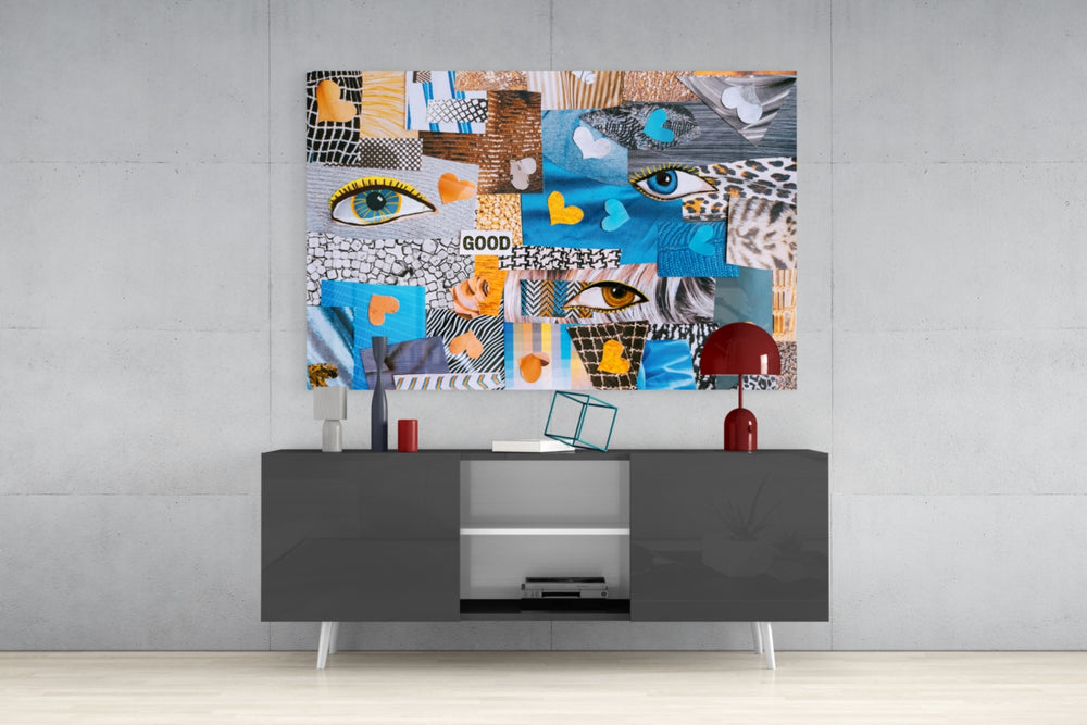 Abstract Confusion panel catching gallery light to reveal its tactile texture