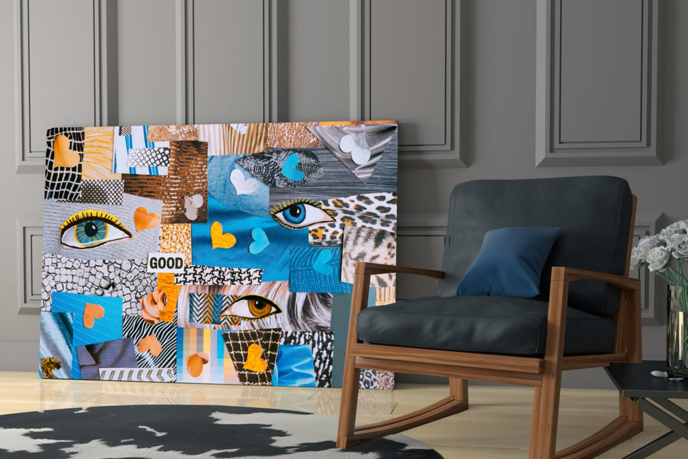 Abstract Confusion glass print enhancing a dressing area with statement spirit