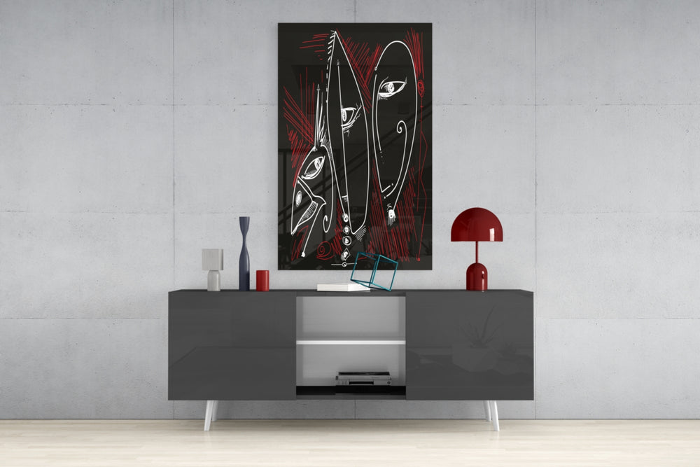 Abstract panel catching gallery light to reveal its tactile hatch