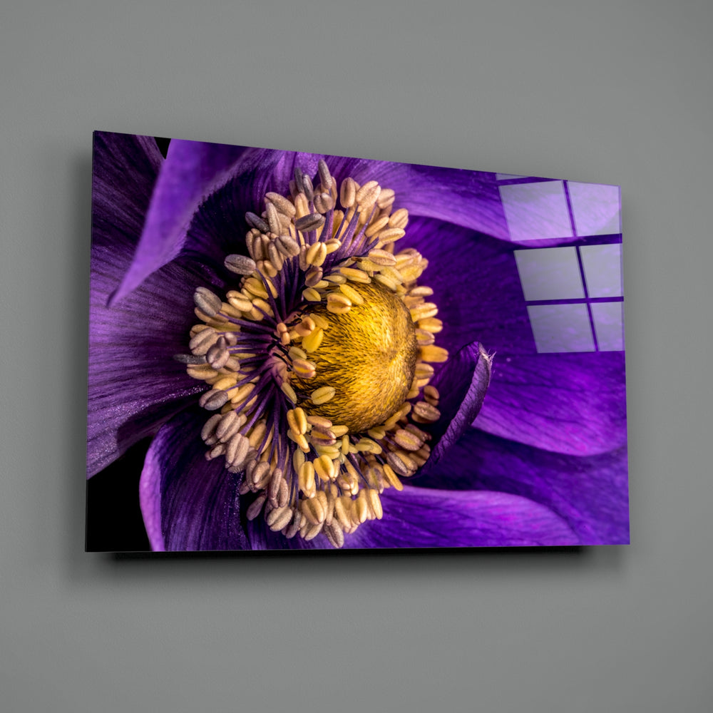 Anemone-bloom panel bringing botanical drama to a contemporary living space