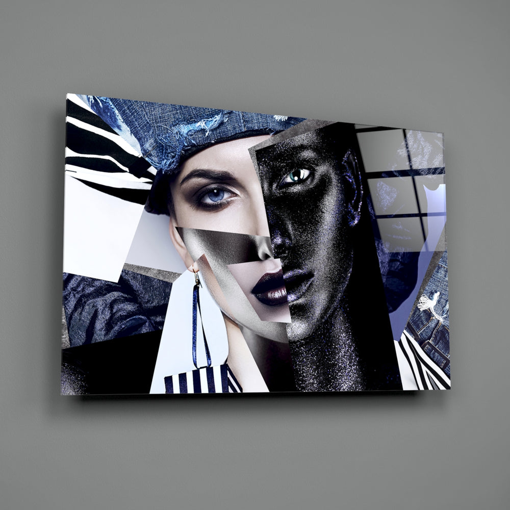 Twin-muse panel bringing editorial drama to a contemporary living space