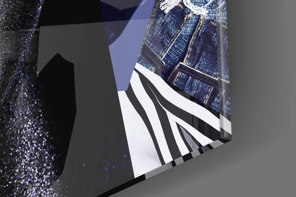 Abstract Woman Portrait artwork anchoring a wall with bold editorial palette