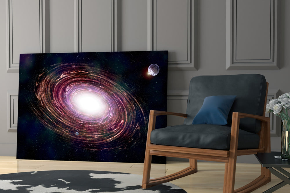 Milky Way glass print enhancing a child's room with cosmic pulse