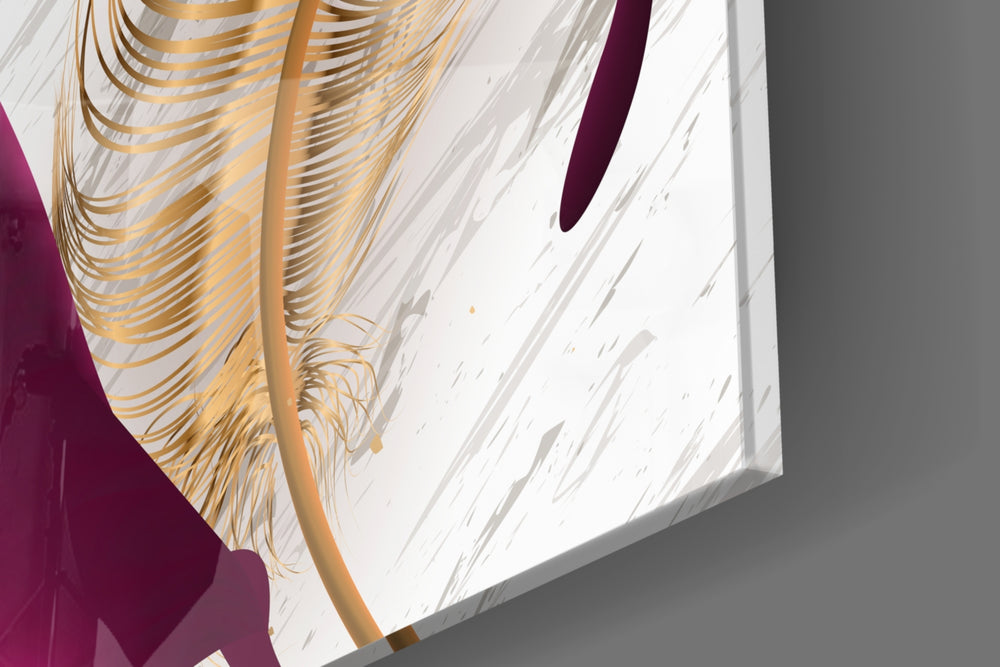 Burgundy Leaves artwork anchoring a wall with bold luxe palette
