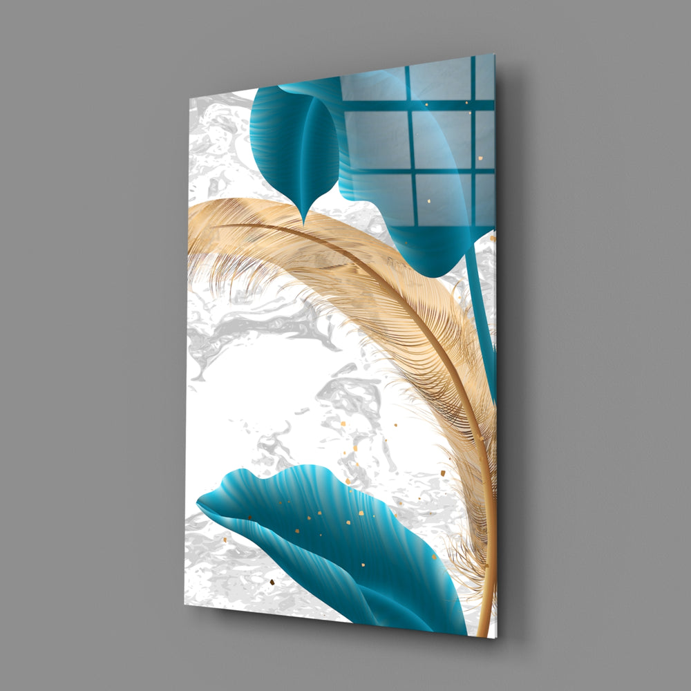 Luxe-botanical panel bringing editorial drama to a contemporary living space