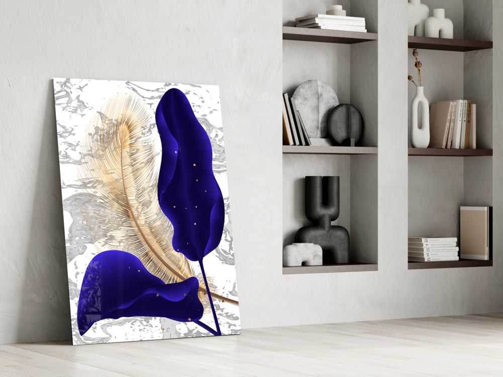 Leaves glass print enhancing a foyer with botanical spirit