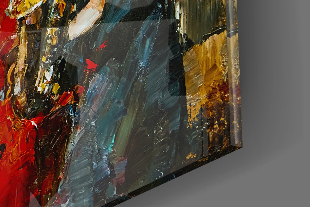 Music Group artwork anchoring a wall with warm melodic palette