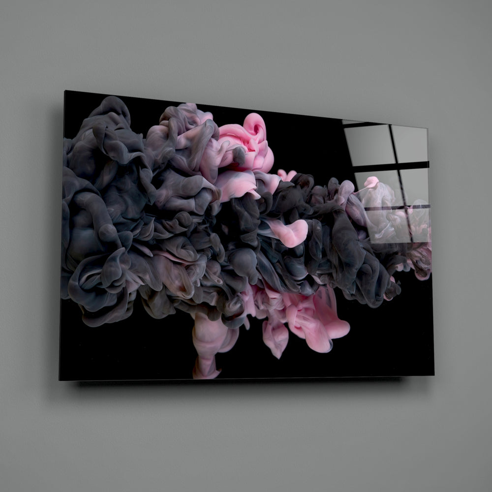Pink-ink panel bringing moody romance to a contemporary living space