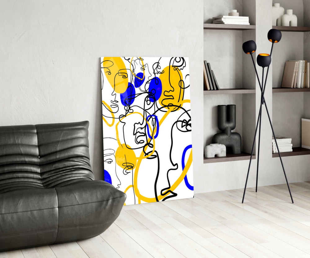 Abstract Faces panel adding statement mood to a teen room