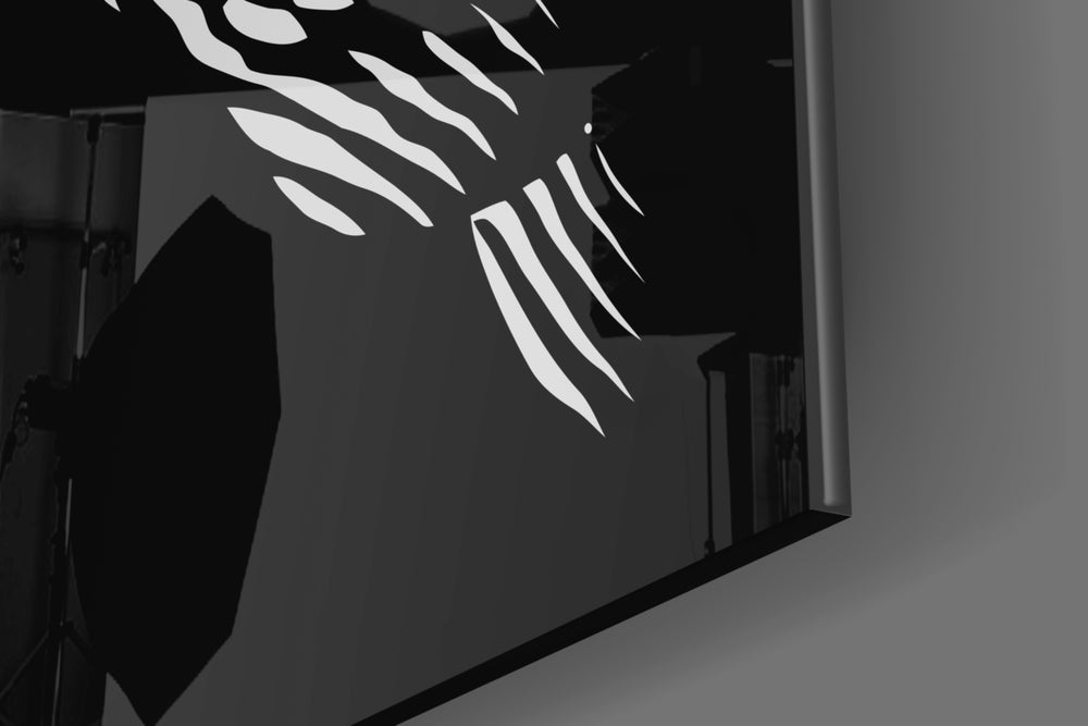 Contemplation artwork anchoring a wall with moody meditative palette