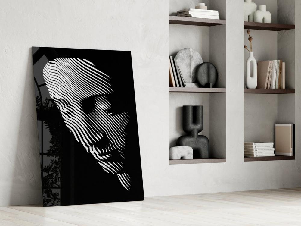 Contemplation glass print enhancing a foyer with editorial spirit