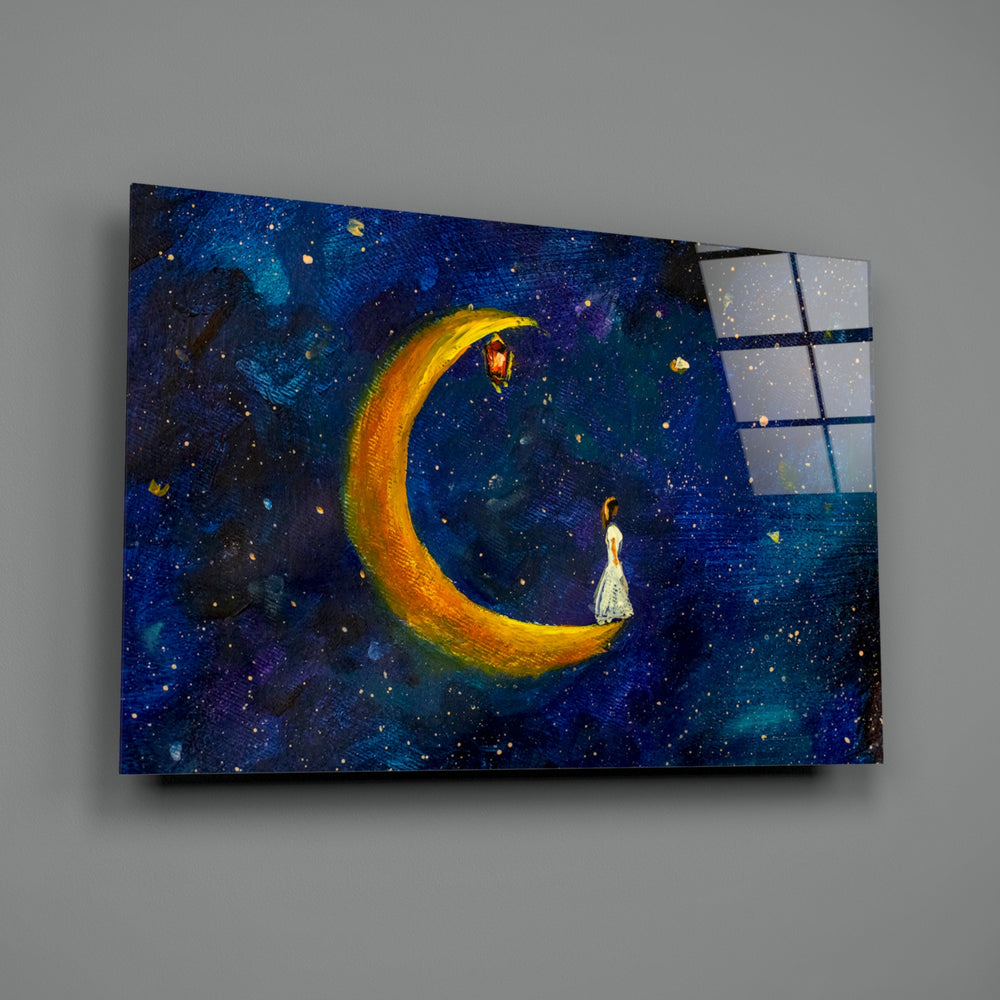 Storybook-moon panel bringing dreamy drama to a contemporary living space