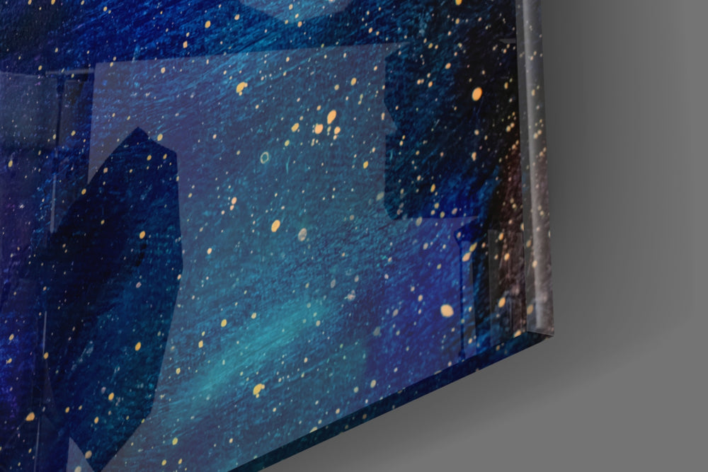 Moon House artwork anchoring a wall with moody dreamy palette