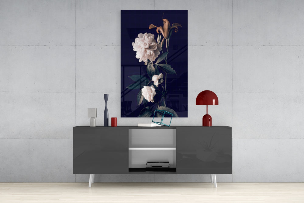 White Rose panel catching gallery light to reveal its tactile fold