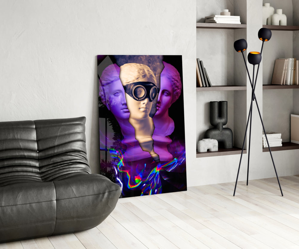 Modern Sculpture panel adding statement mood to a creative office