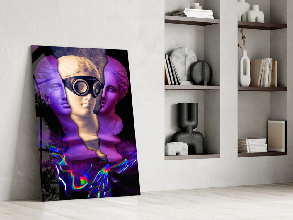 Modern Sculpture glass print enhancing a foyer with editorial drama
