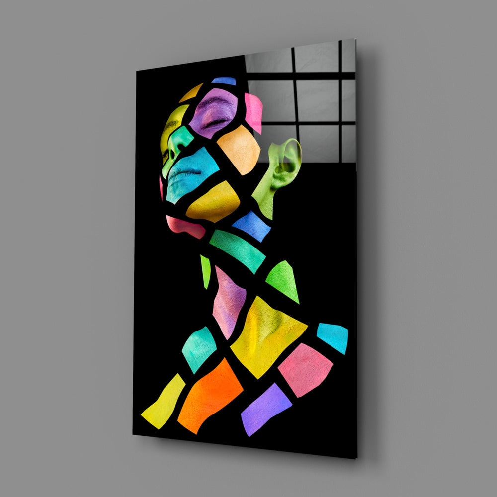 Stained-glass panel bringing joyful drama to a contemporary living space