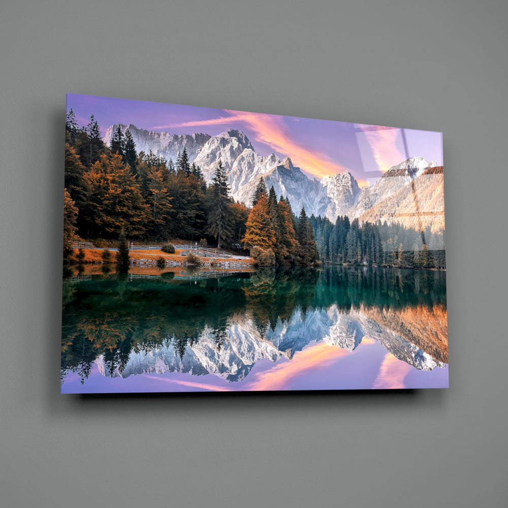 Alpine-mirror panel bringing scenic drama to a contemporary living space