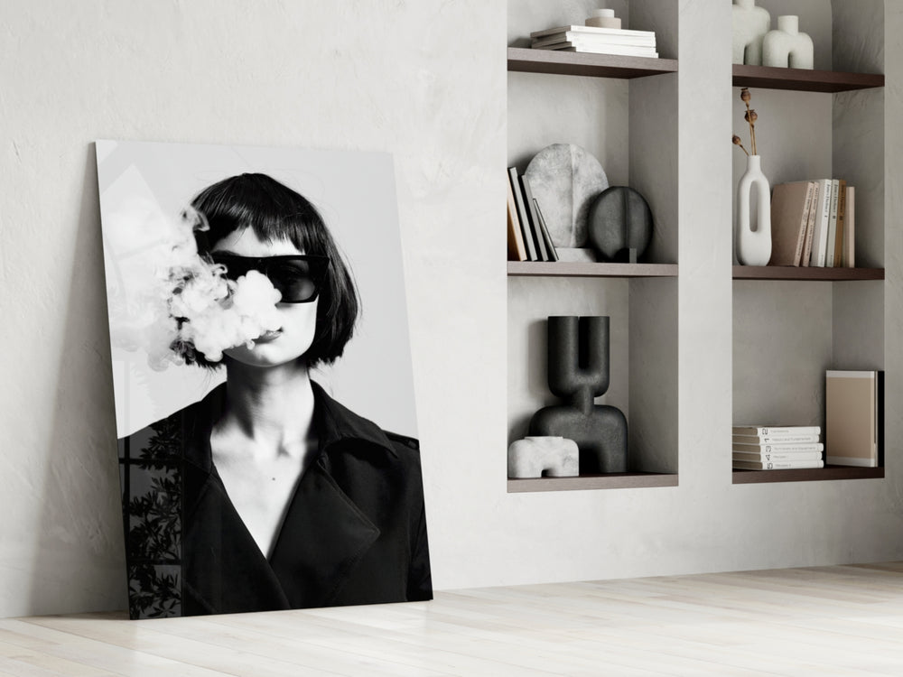 Smoke glass print enhancing a creative office with cinematic drama