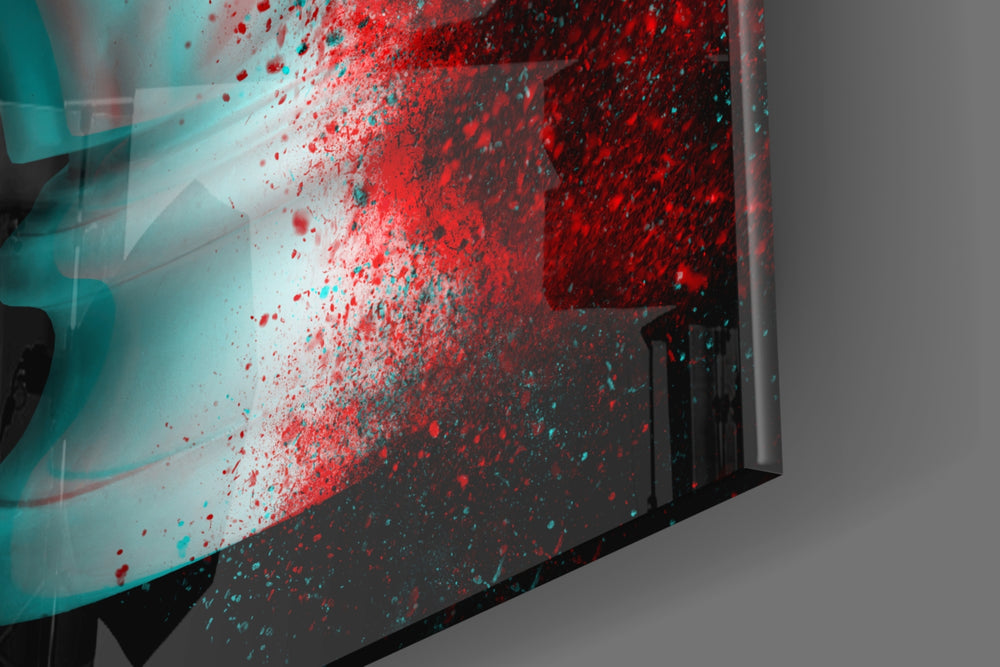 Apollo Dust artwork anchoring a wall with bold retro-futurist palette