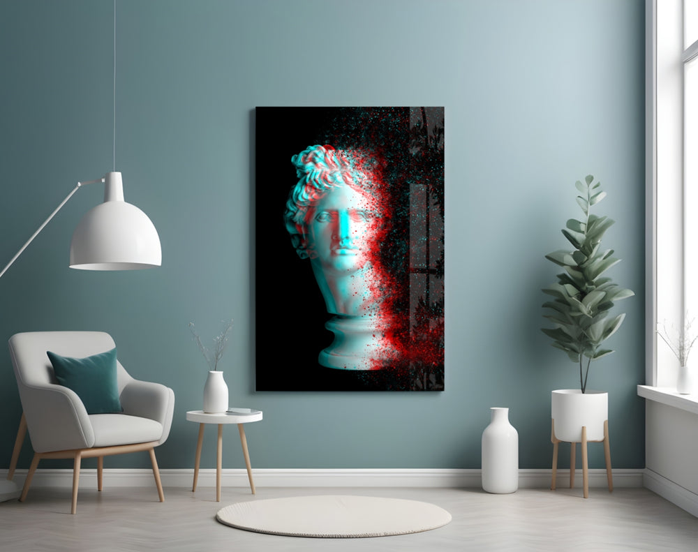 Apollo Dust glass wall art styled above a desk in a teen room
