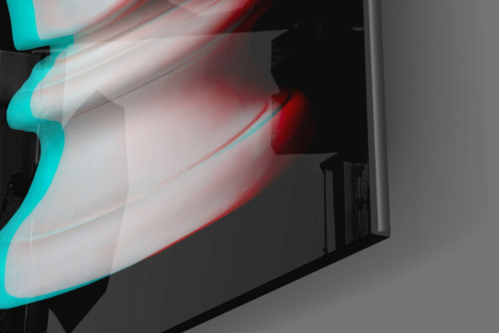 Goggle Apollo artwork anchoring a wall with bold retro-futurist palette