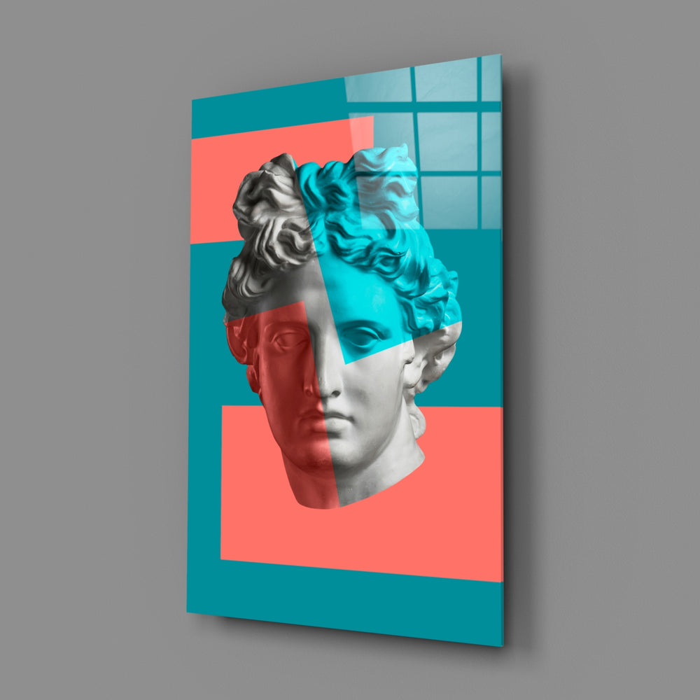 Pop-collage panel bringing vaporwave drama to a contemporary living space