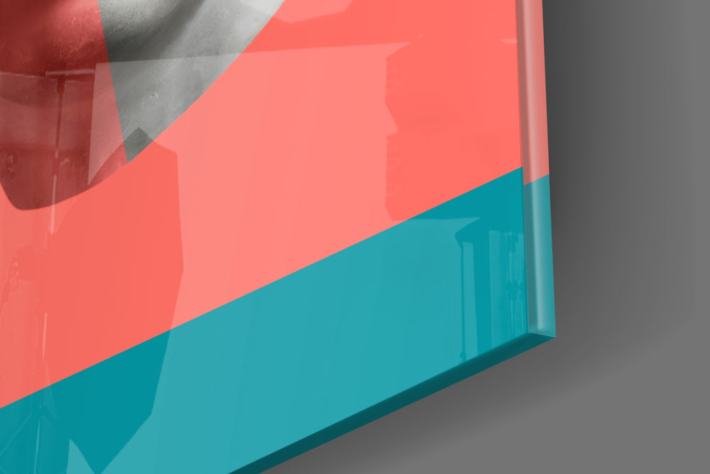 Apollo Memphis artwork anchoring a wall with bold retro-futurist palette