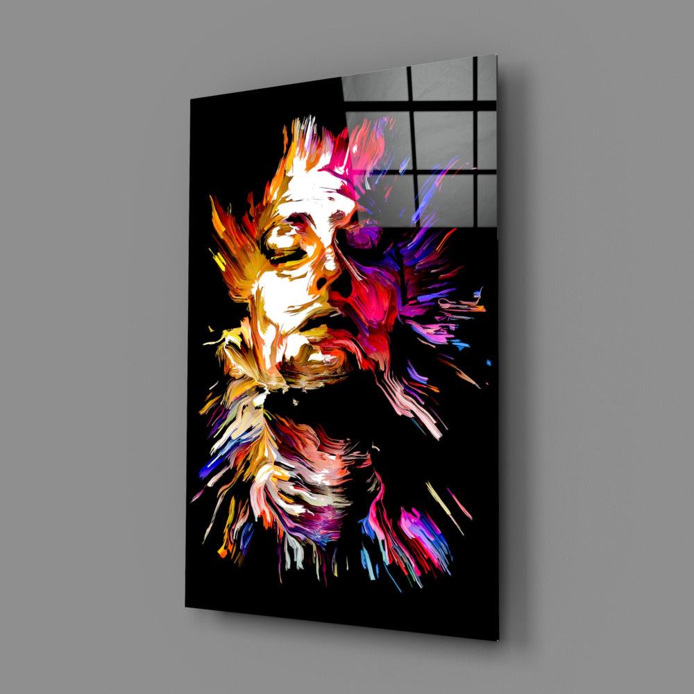 Palette-knife panel bringing fiery drama to a contemporary living space