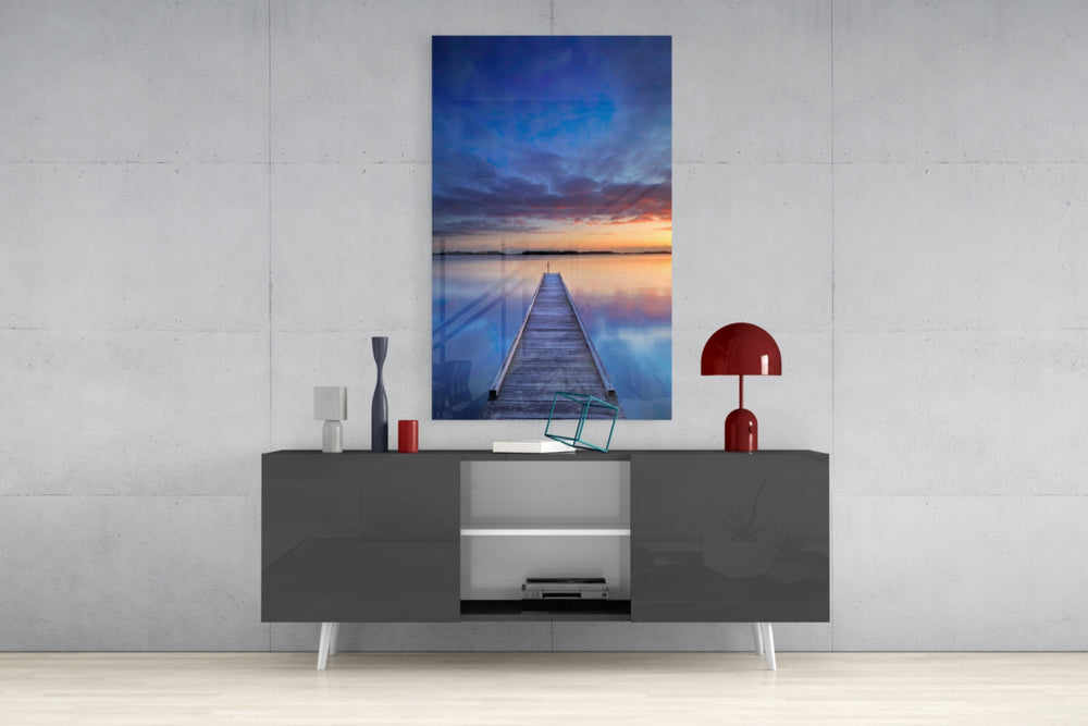 Quiet Pier panel catching low light to reveal its tactile stillness
