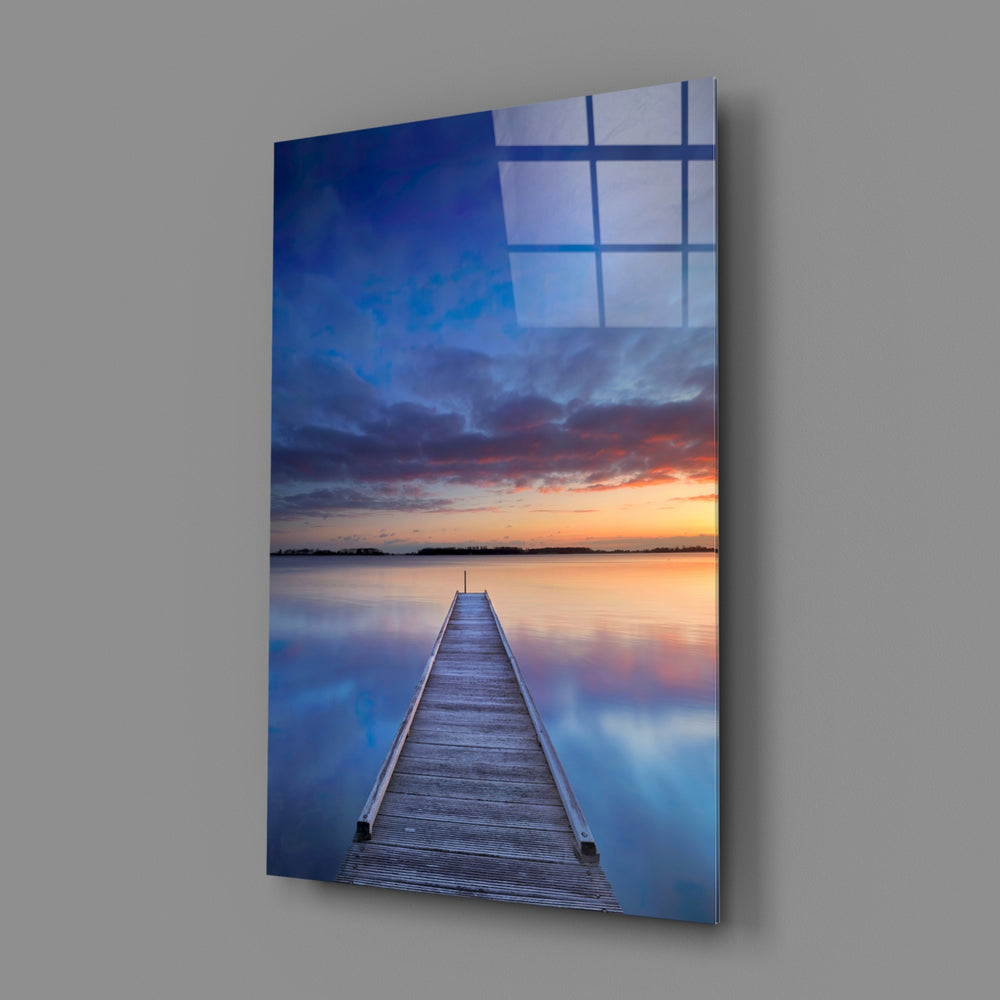 Twilight-pier panel bringing serene drama to a contemporary living space
