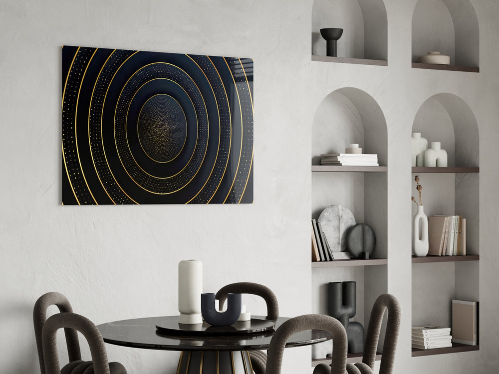 Gold Ripple panel adding editorial mood to a living room