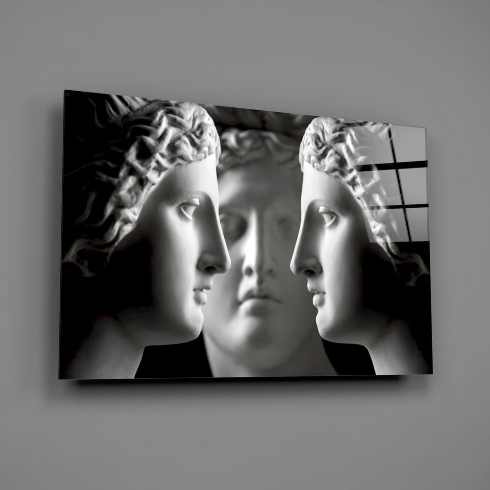 Monochrome-bust panel bringing classical drama to a contemporary living space