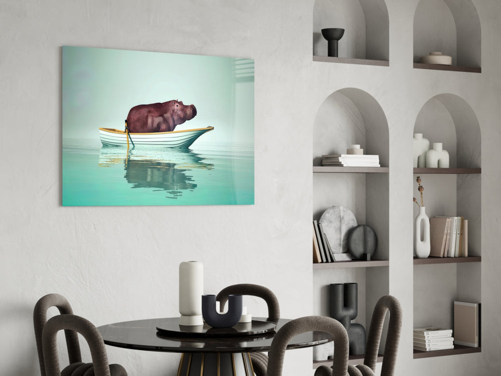 Hippo Boat panel adding dreamy mood to a nursery