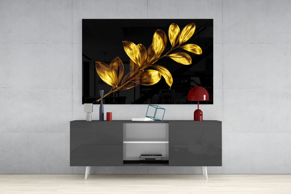 Gold Branch panel catching low light to reveal its tactile vein