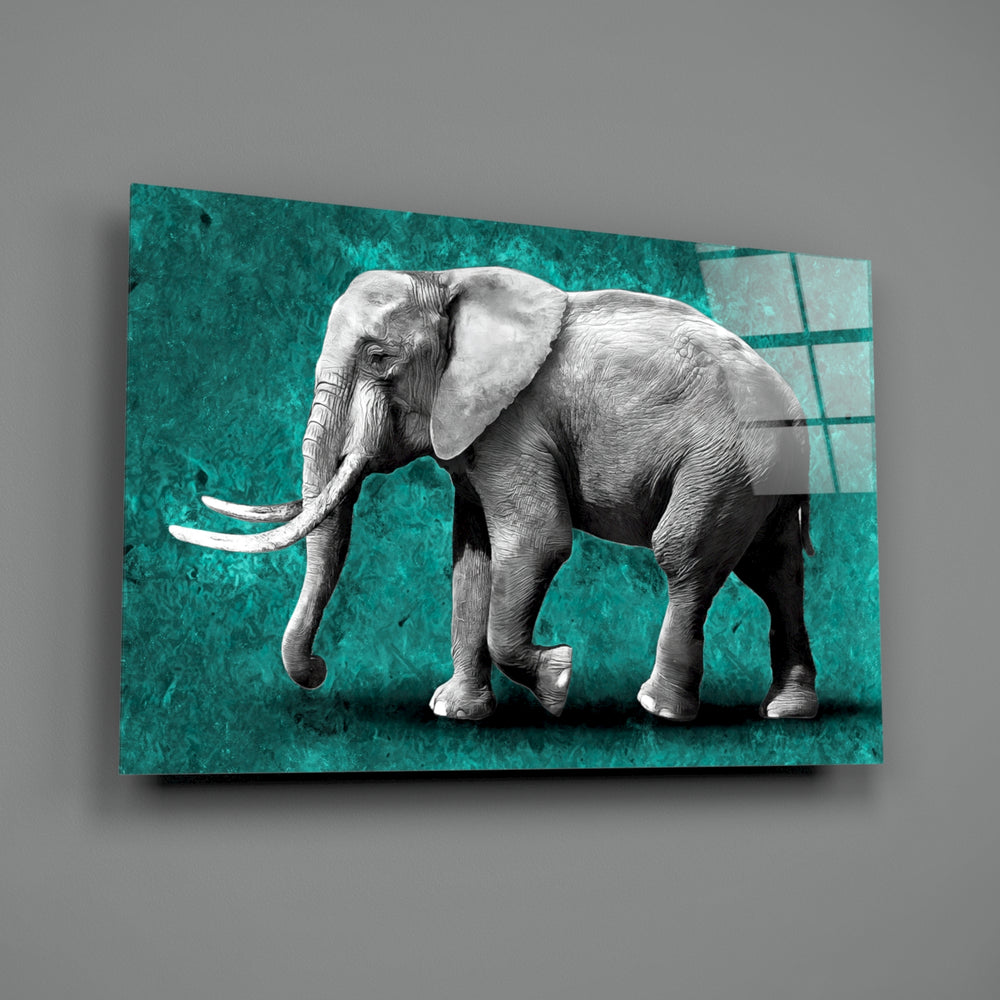 Selective-color panel bringing wildlife drama to a contemporary living space