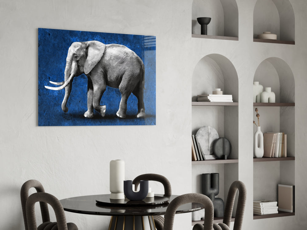 Cobalt Elephant panel adding safari mood to a man's office