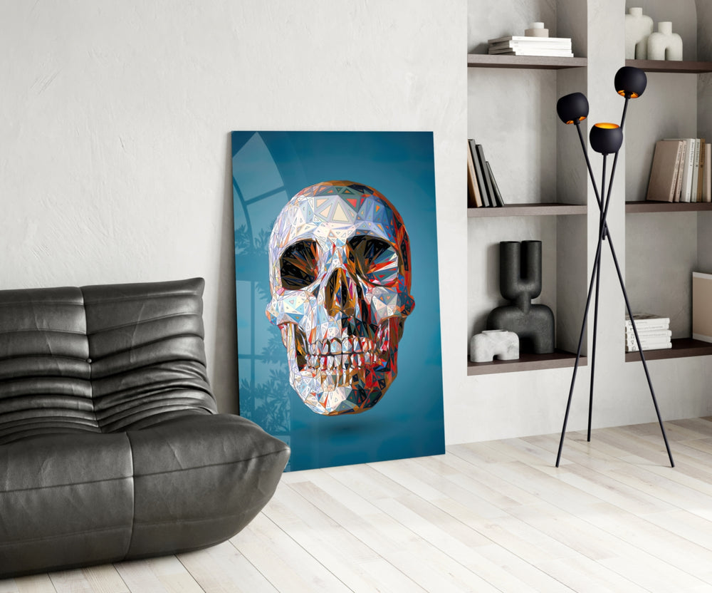 Geo Skull panel adding cyber mood to a teen room