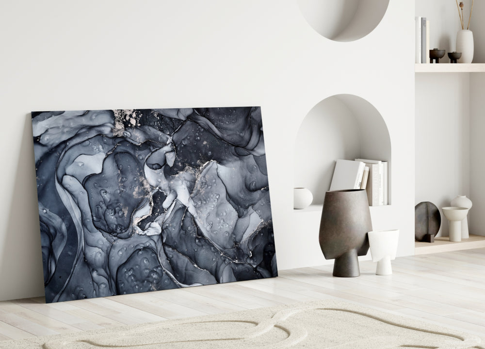Alcohol-ink panel bringing sophisticated drama to a contemporary living space