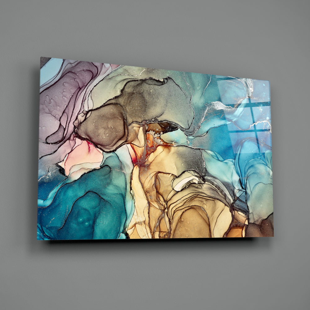Alcohol-ink panel bringing sophisticated drama to a contemporary living space