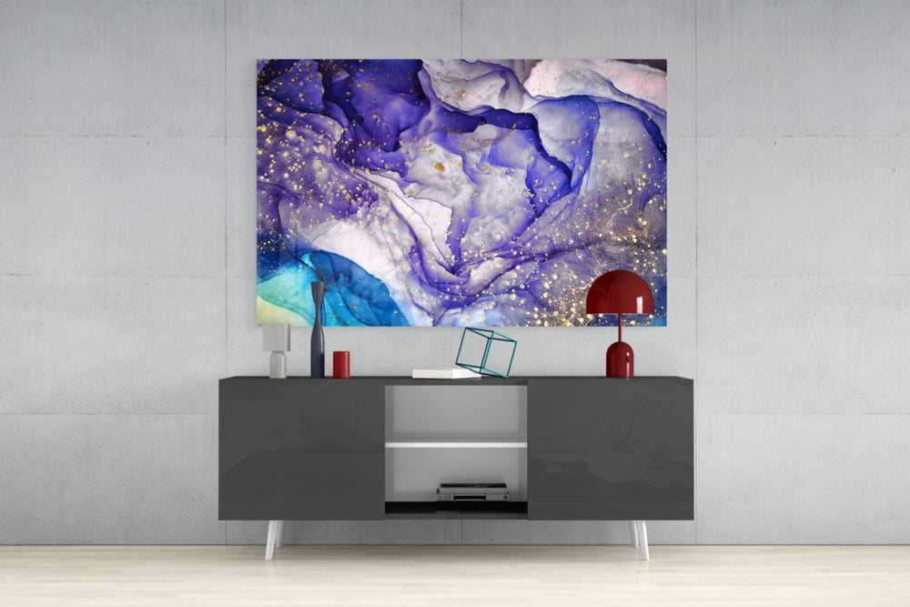 Amethyst Marble panel catching gallery light to reveal its tactile sparkle