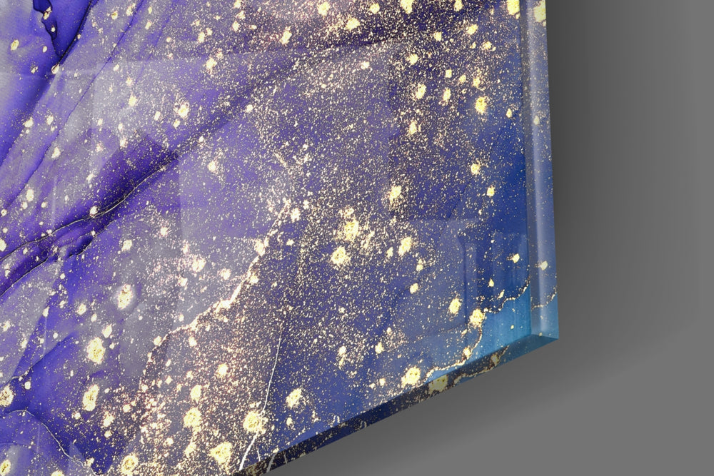 Amethyst Marble artwork anchoring a wall with bold mystical palette
